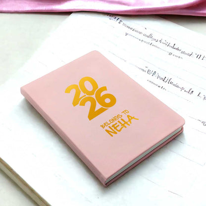 Personalized Diary A5 Size with Premium Hard Cover, Calendar & Planner