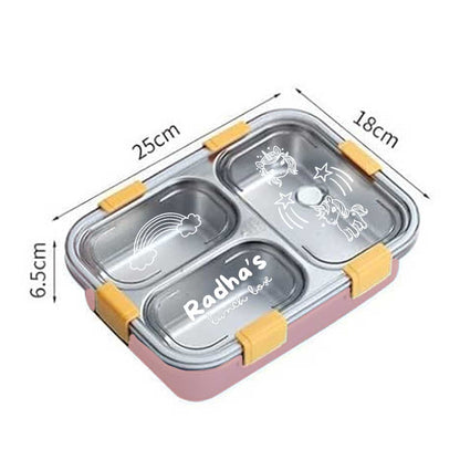 Personalised Childrens Lunch Box Stainless Steel Insulated Tiffin Box