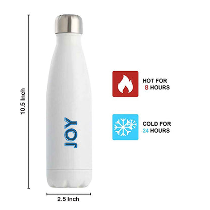 Custom Stainless Steel Water Bottle - Colored Name On Cola Shape Bottle 500ml