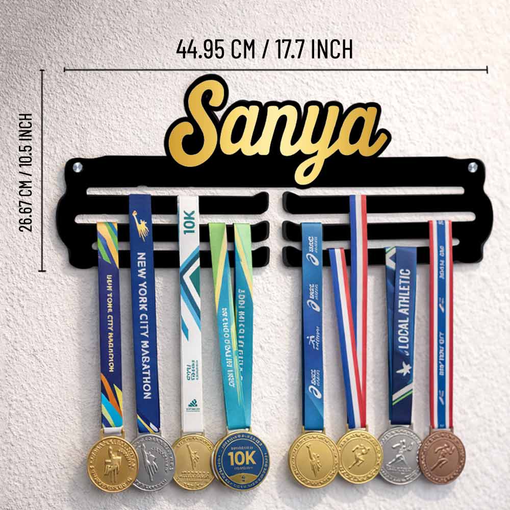 Personalized Medal Hanger with Name for Wall – Premium Medal Display Holder