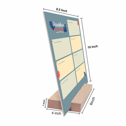 Custom Desk Planner Compact Study Planner with Wooden Stand - 8X10