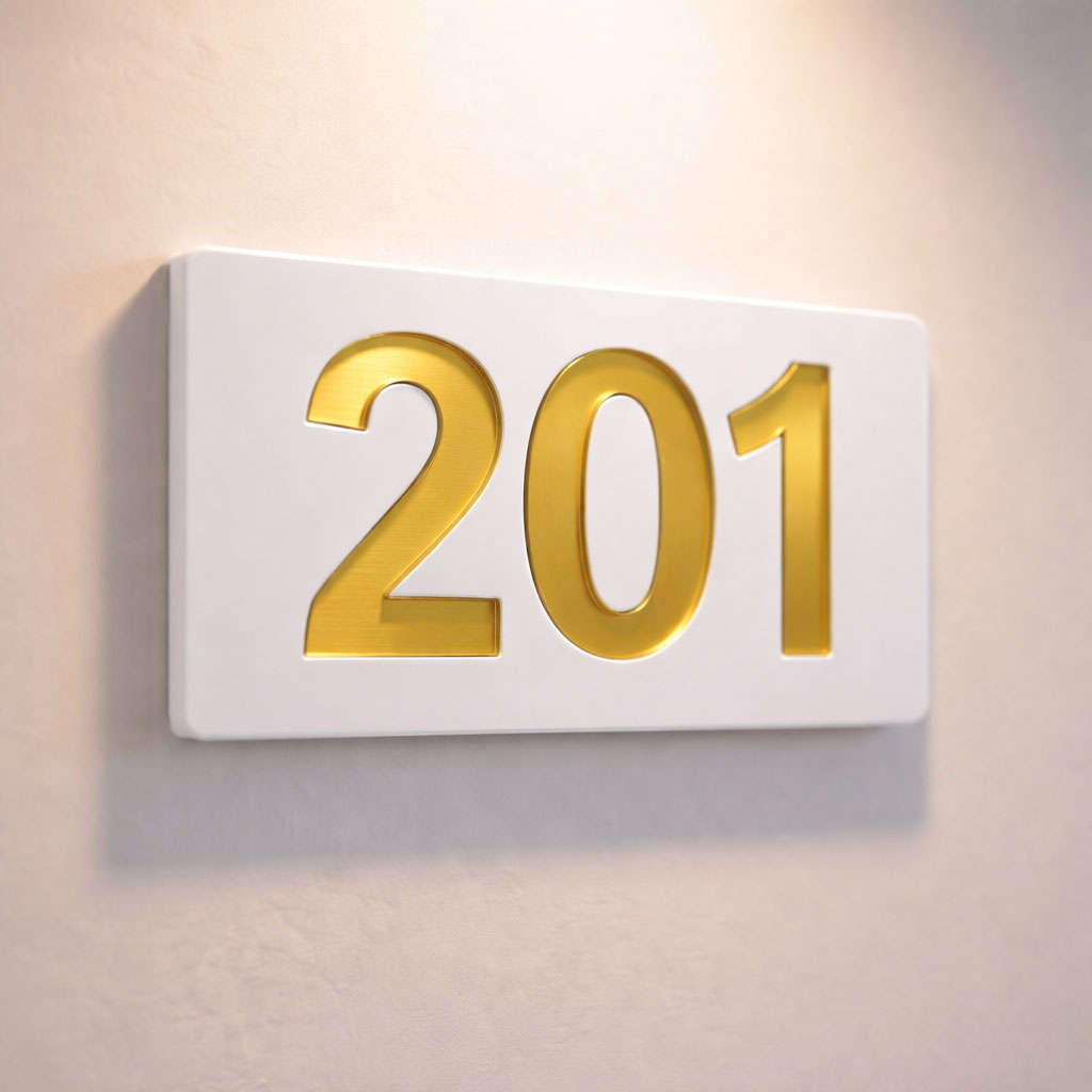 Professional Hotel & Villa Room Number Signs | Durable 3D Acrylic Room Number Board