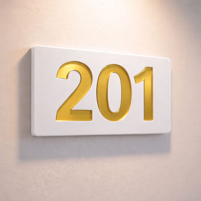 Professional Hotel & Villa Room Number Signs | Durable 3D Acrylic Room Number Board