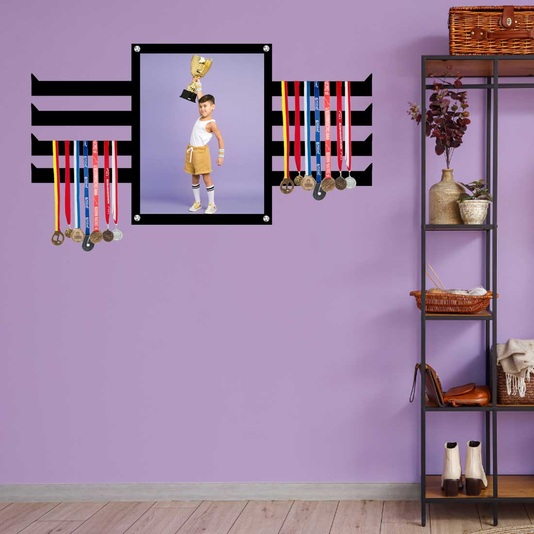 Personalized Medal Organizer with Photo to Showcasing Your Achievements