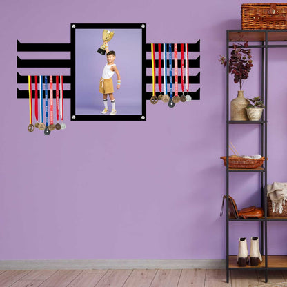 Personalized Medal Organizer with Photo to Showcasing Your Achievements