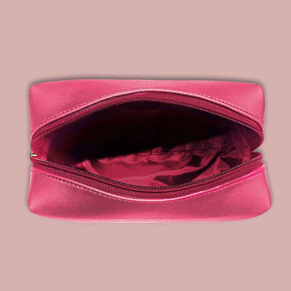 Mother’s Day Gift Box – Travel Combo Set for Mom (Passport Cover, Luggage Tag & Toiletry Bag in Pink PU Leather) - Floral Monogram