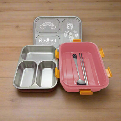 Personalised Childrens Lunch Box Stainless Steel Insulated Tiffin Box