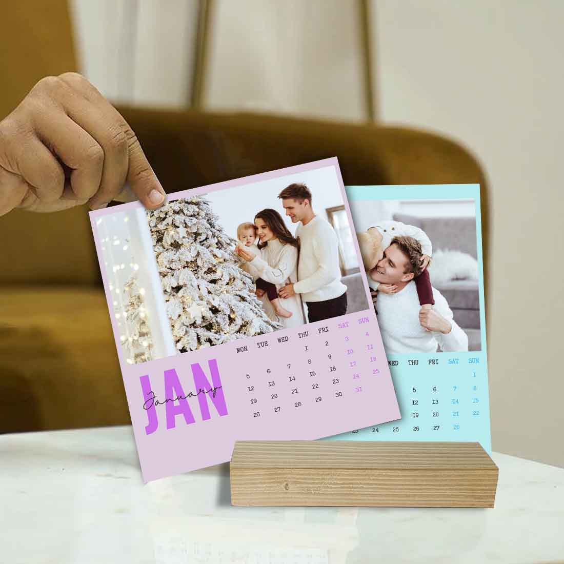 Nutcase Personalized Calendars with Pictures - Beautiful Calendars with Wooden Stand