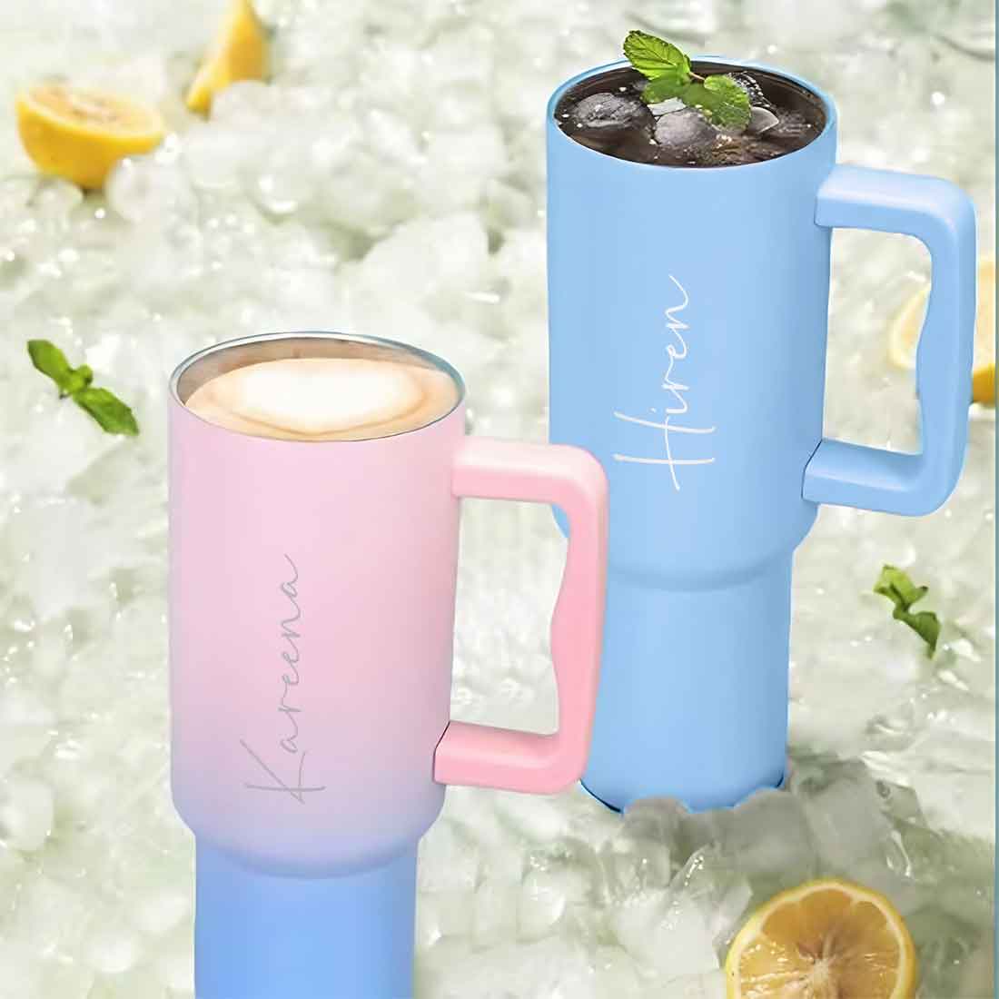 Nutcase Customized Tumbler and Straw for Water, Drinks Large Travel Cups 1200ml