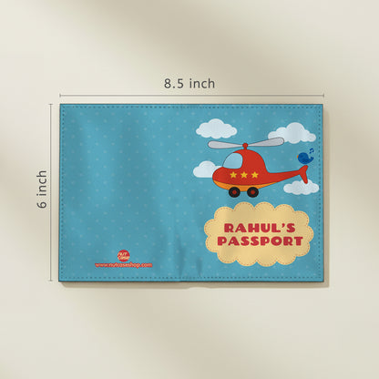 Customized Passport Cover for Kids  -Cute Helicopter