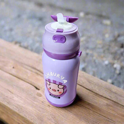 Childrens Personalized Water Bottle with Printed Name-Sipper Bottle for Kids