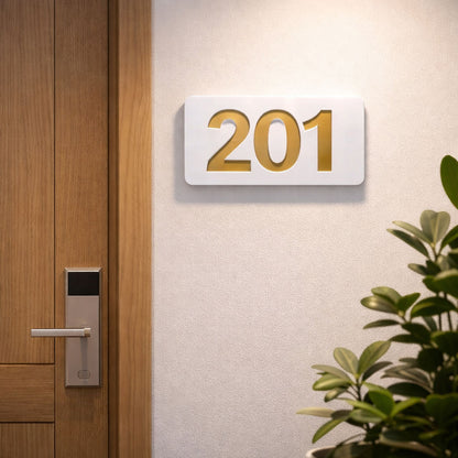 Professional Hotel & Villa Room Number Signs | Durable 3D Acrylic Room Number Board