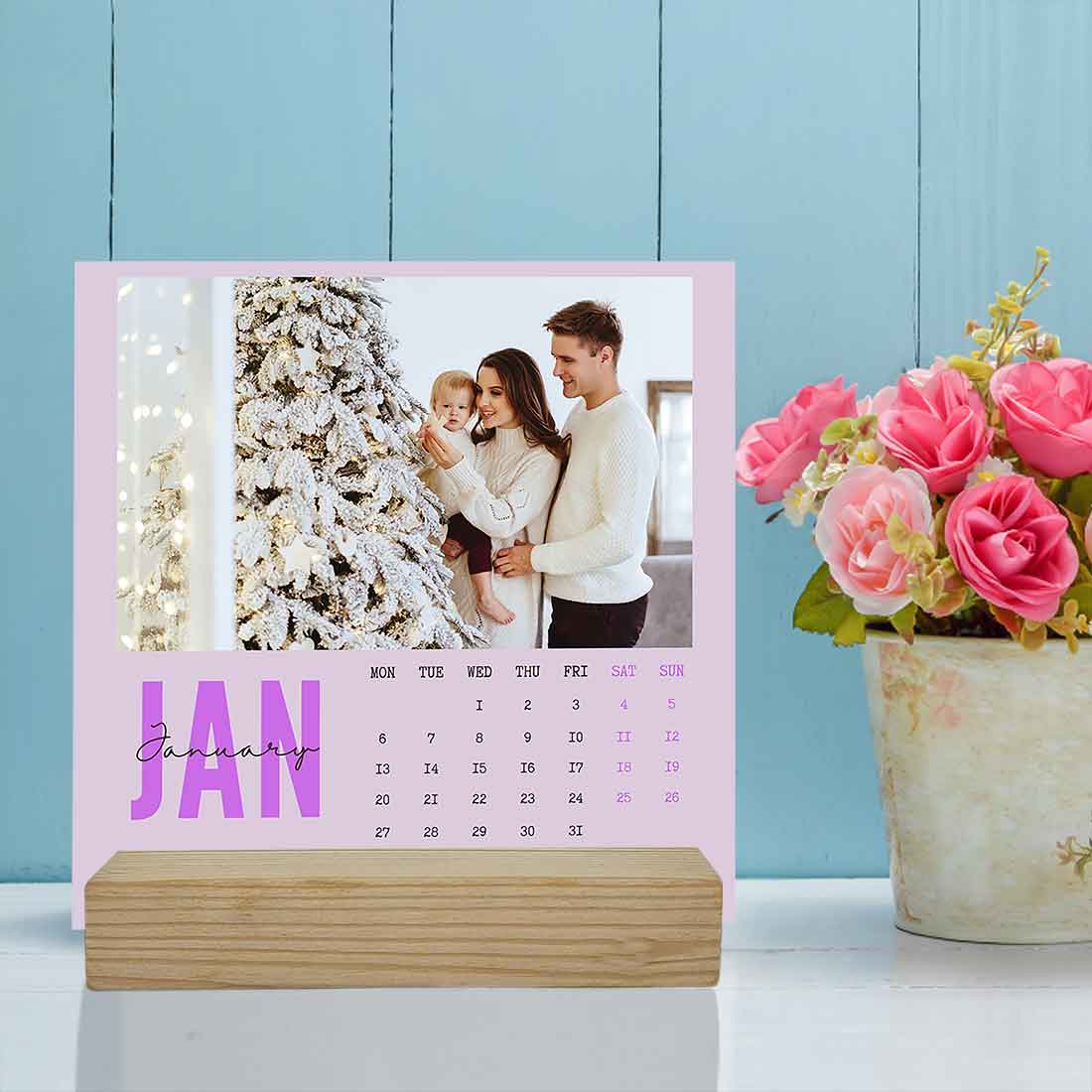 Nutcase Personalized Calendars with Pictures - Beautiful Calendars with Wooden Stand