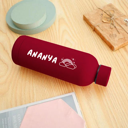Personalized Stainless Steel Water Bottle for Kids with Rainbow Design – 500ml Double Insulated, Leakproof, BPA-Free Thermos for School, Travel & Home