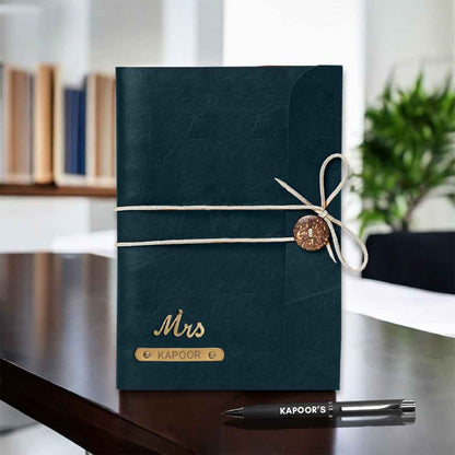 Personalized Diary with Pen and Charms - Premium PU Leather Diaries and Pen