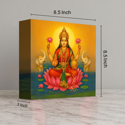 Goddess Laxmi Lamp Divine Light for Home Temple, Table or Wall Décor