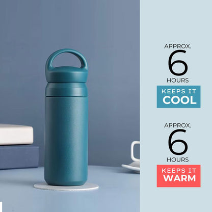 Personalized Stainless Steel Drink Bottle - Insulated Black Water Bottle 500ml