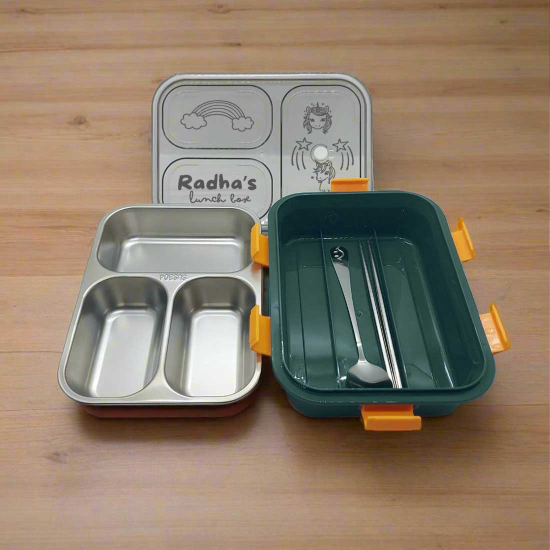 Personalised Childrens Lunch Box Stainless Steel Insulated Tiffin Box