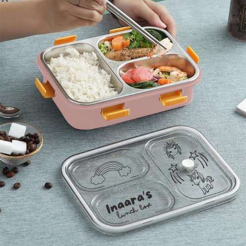 Personalised Childrens Lunch Box Stainless Steel Insulated Tiffin Box