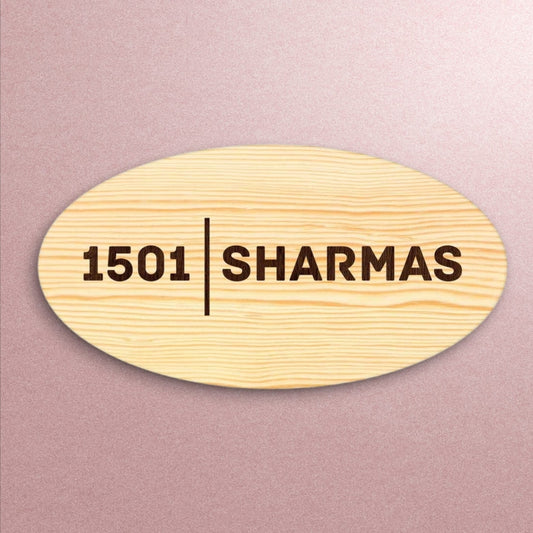 Wooden Nameplate for Home Bungalow Personalized Door Sign