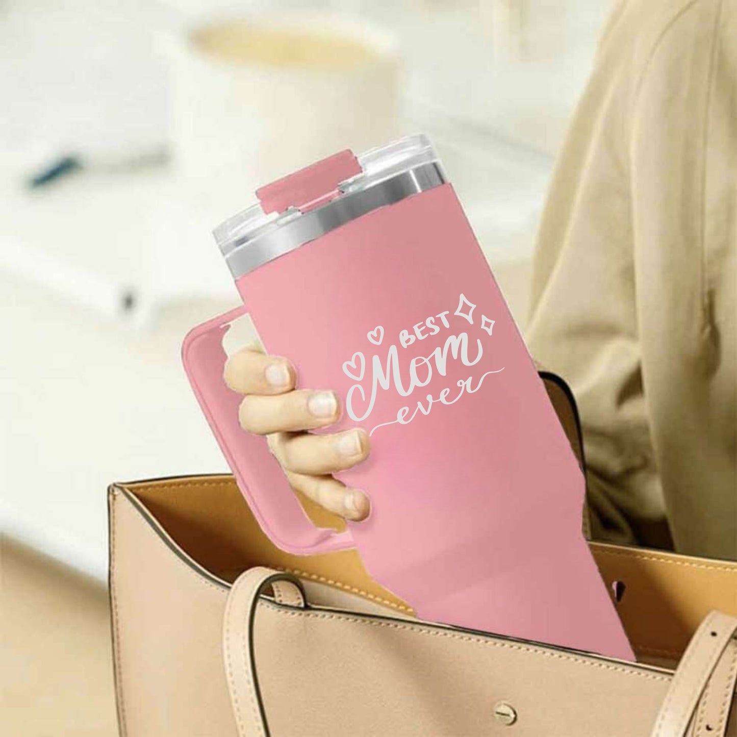 Gift for Mom – Mother’s Day Engraved Water Bottle | 1200ml Cold Tumbler Flask with Handle