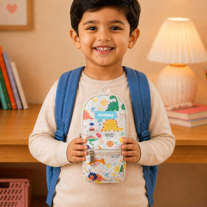 Custom Pencil Pouch with Dual Pockets & Name Personalization | Birthday Gift for Kids | PU Leather