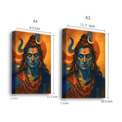 Lord Shiva Photo Frame with LED Light, HD Print– idea for Home Temple, Décor, or Gifting