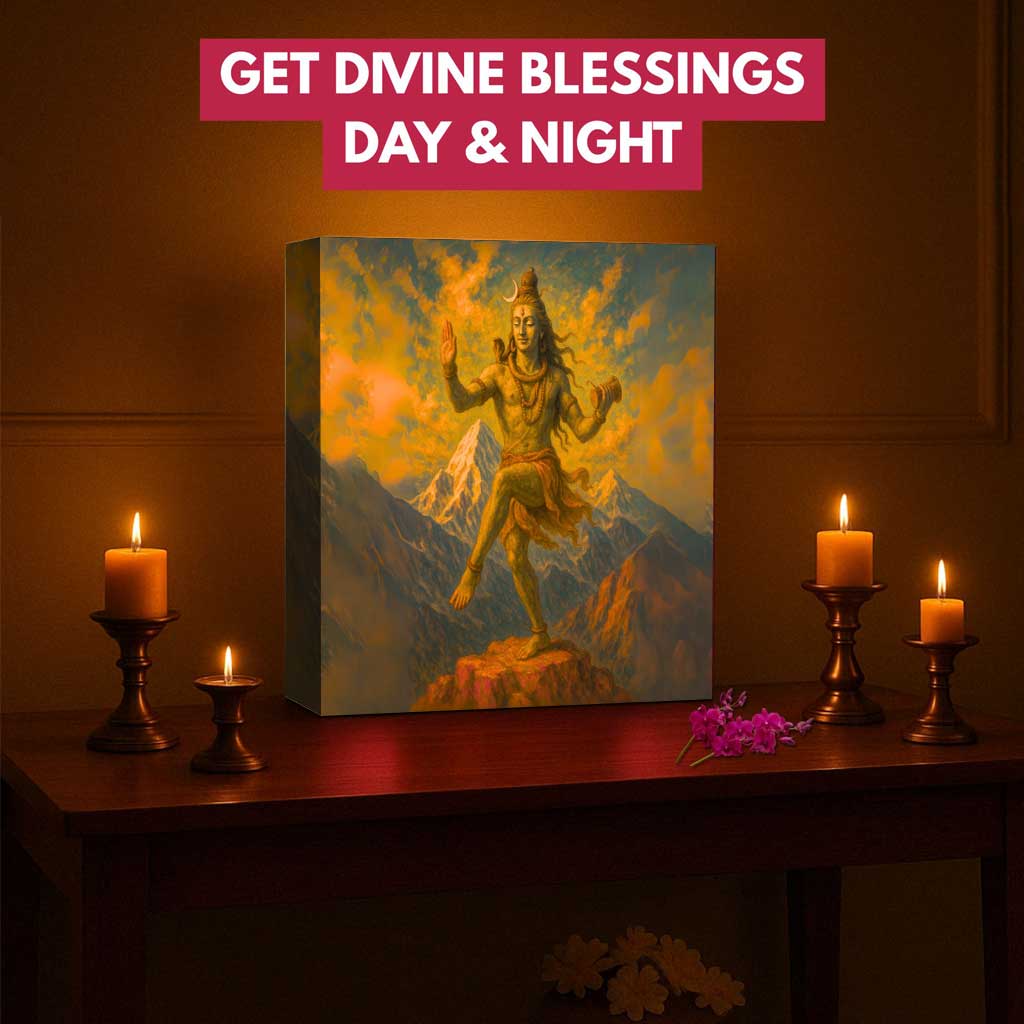 Shiva God Lamp – LED Mahadev Light for Temple and Home Décor