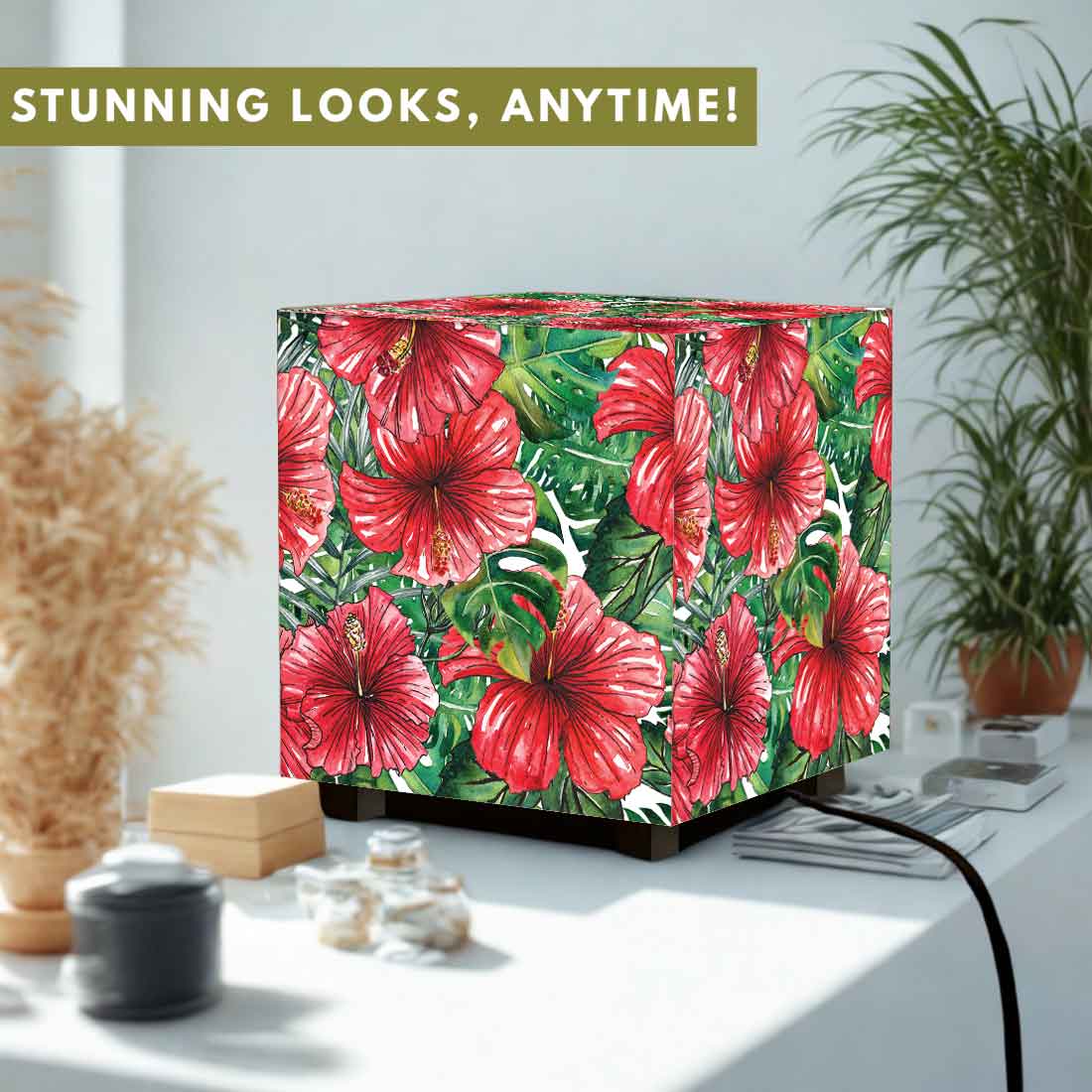 Nutcase Cube Lamp for Bedroom – Mini LED Lamps for Home - Floral