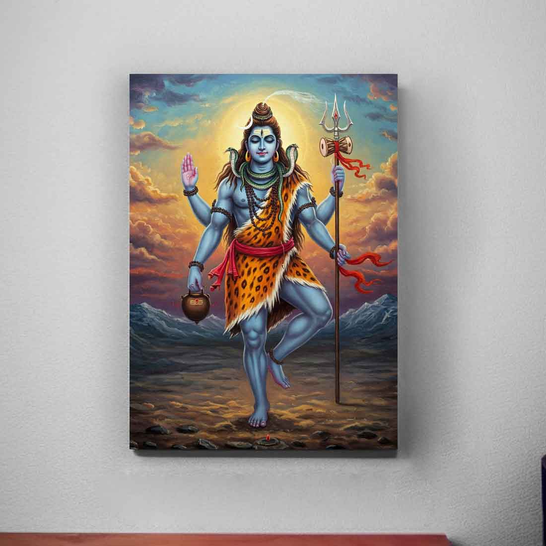 Mahadev Photo Frame with LED Light – HD Printed Wall Décor for Home Temple or Gifting