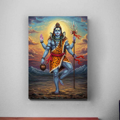 Mahadev Photo Frame with LED Light – HD Printed Wall Décor for Home Temple or Gifting