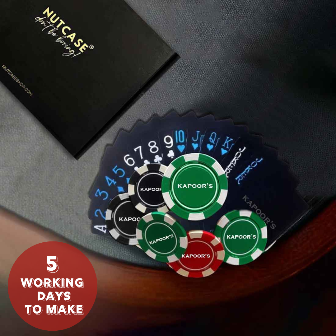 Custom Playing Cards Poker Non-Tearable Card Set-2 and 100/200/300 Chips in 5 Color