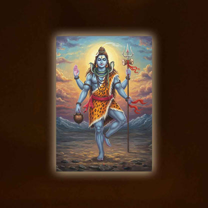 Mahadev Photo Frame with LED Light – HD Printed Wall Décor for Home Temple or Gifting