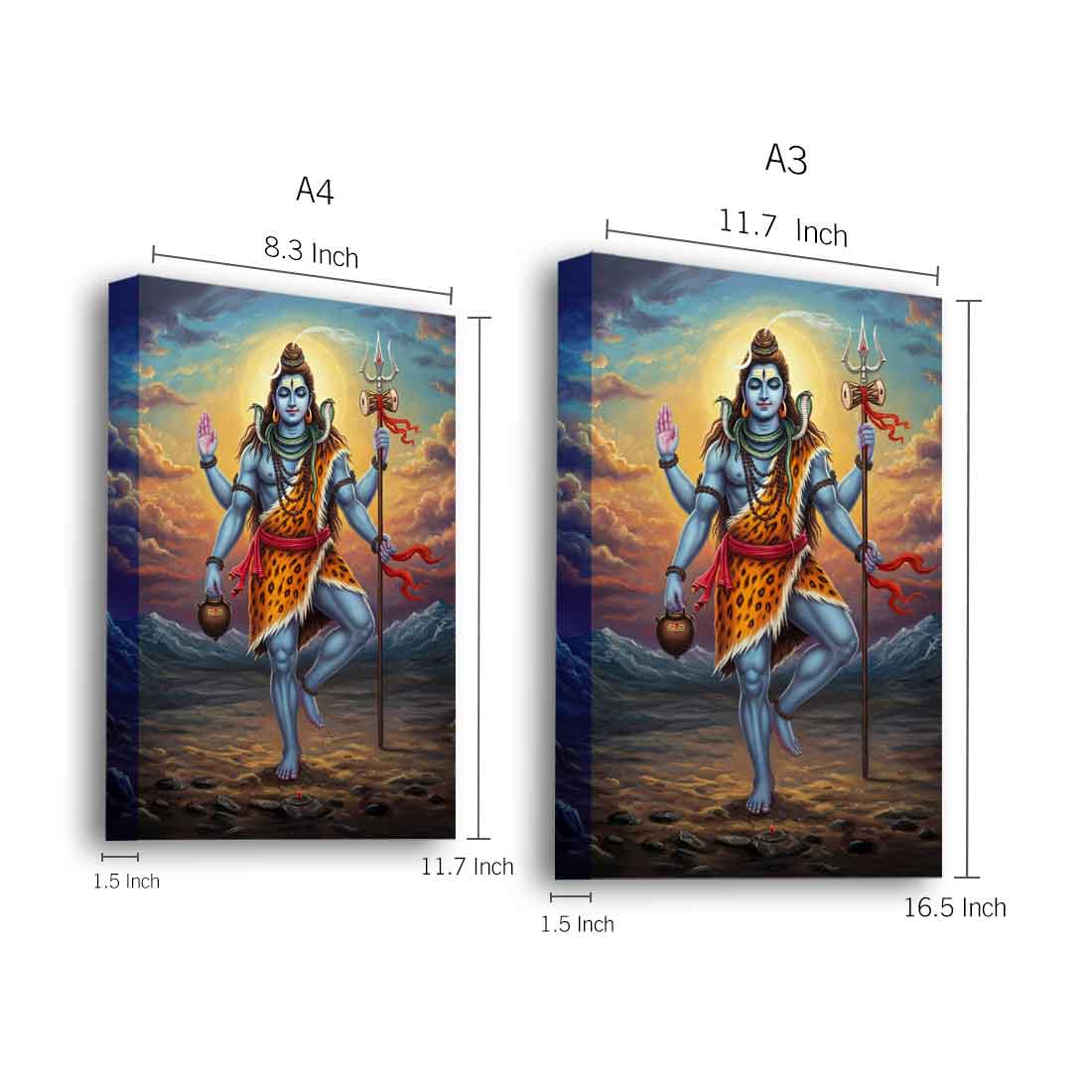 Mahadev Photo Frame with LED Light – HD Printed Wall Décor for Home Temple or Gifting