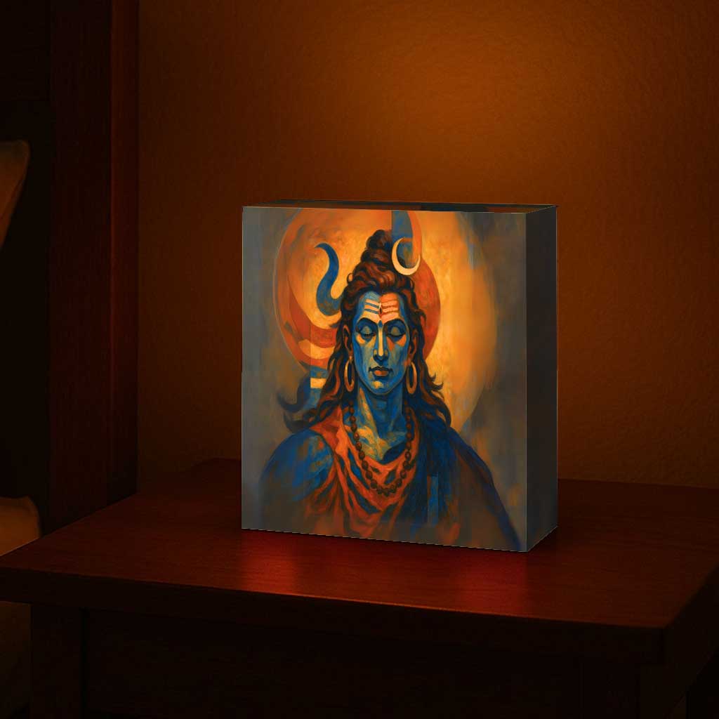 Shiva Lamp for Home – Glowing Mahadev LED Light for Puja Room Décor