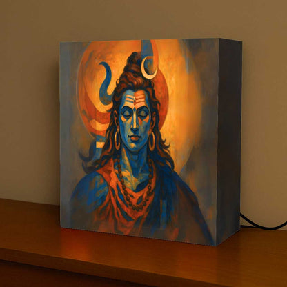 Shiva Lamp for Home – Glowing Mahadev LED Light for Puja Room Décor