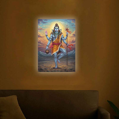 Mahadev Photo Frame with LED Light – HD Printed Wall Décor for Home Temple or Gifting