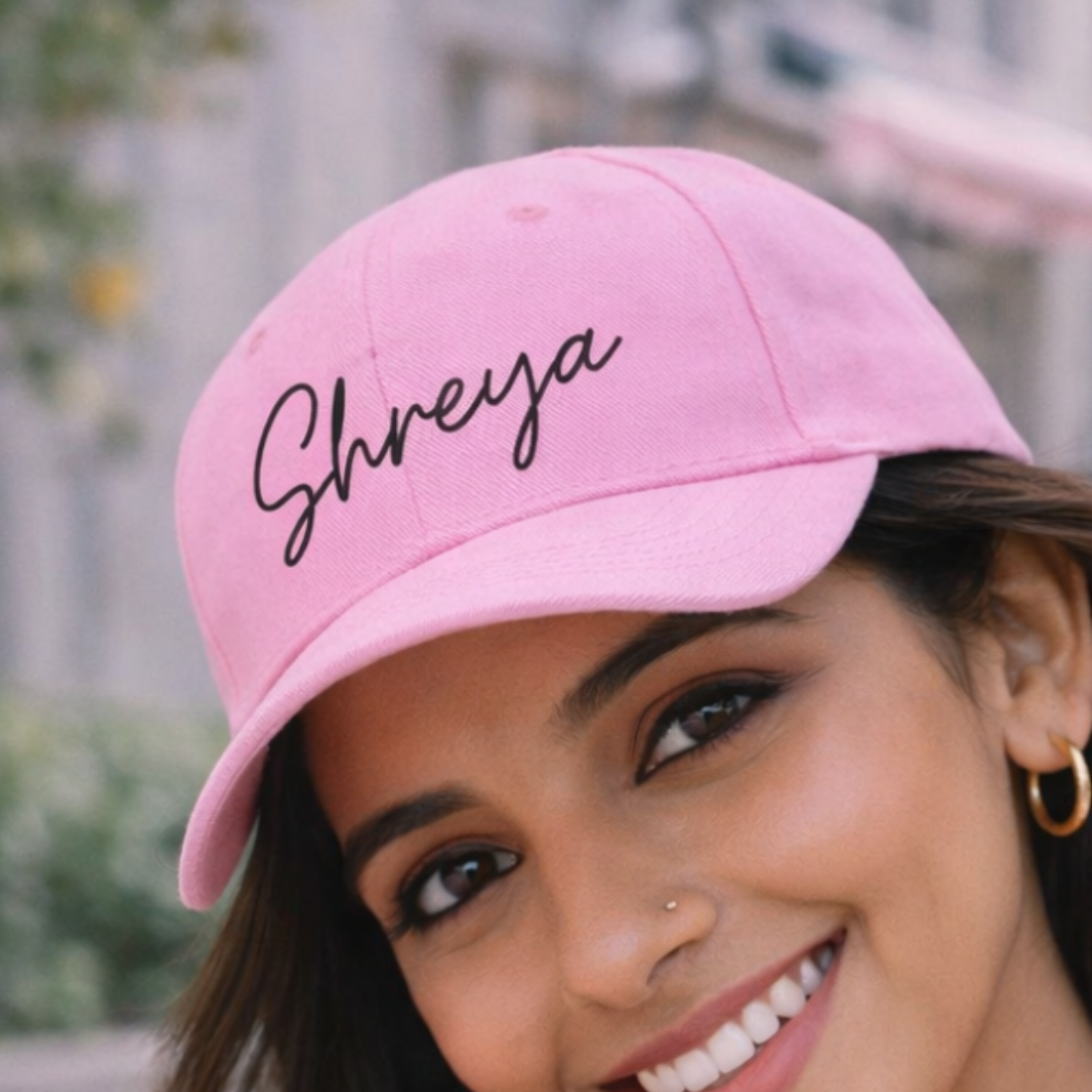 Custom Caps with Name for Ladies - Pink