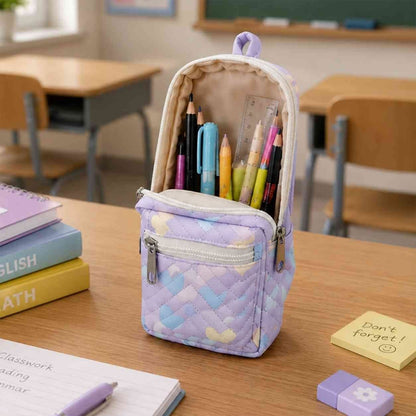 Custom Pencil Pouch with Dual Pockets & Name Personalization | Birthday Gift for Kids | PU Leather