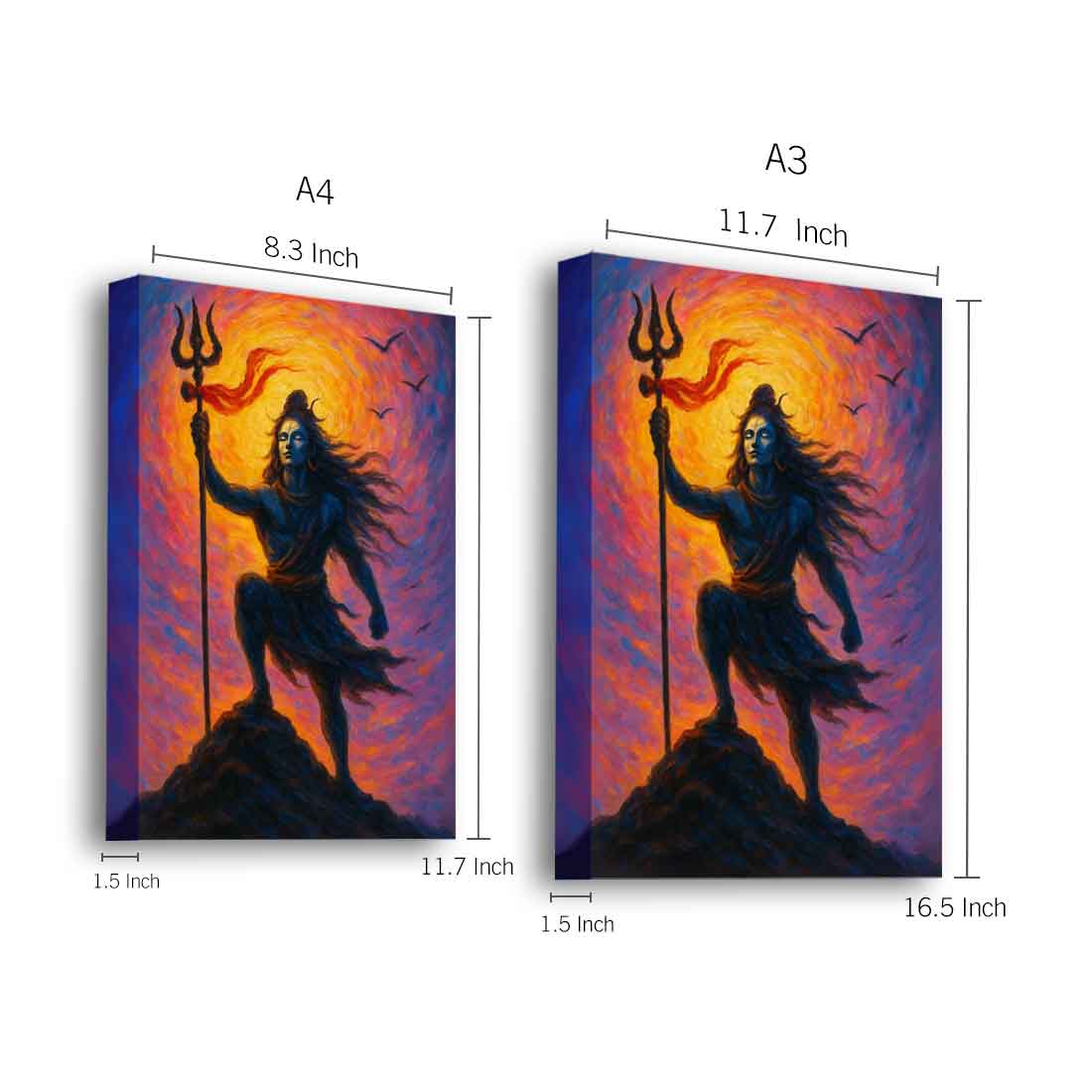 Mahakal Photo Frame with LED Glow – Premium HD Wall Art for Mandir, Home, or Gifts