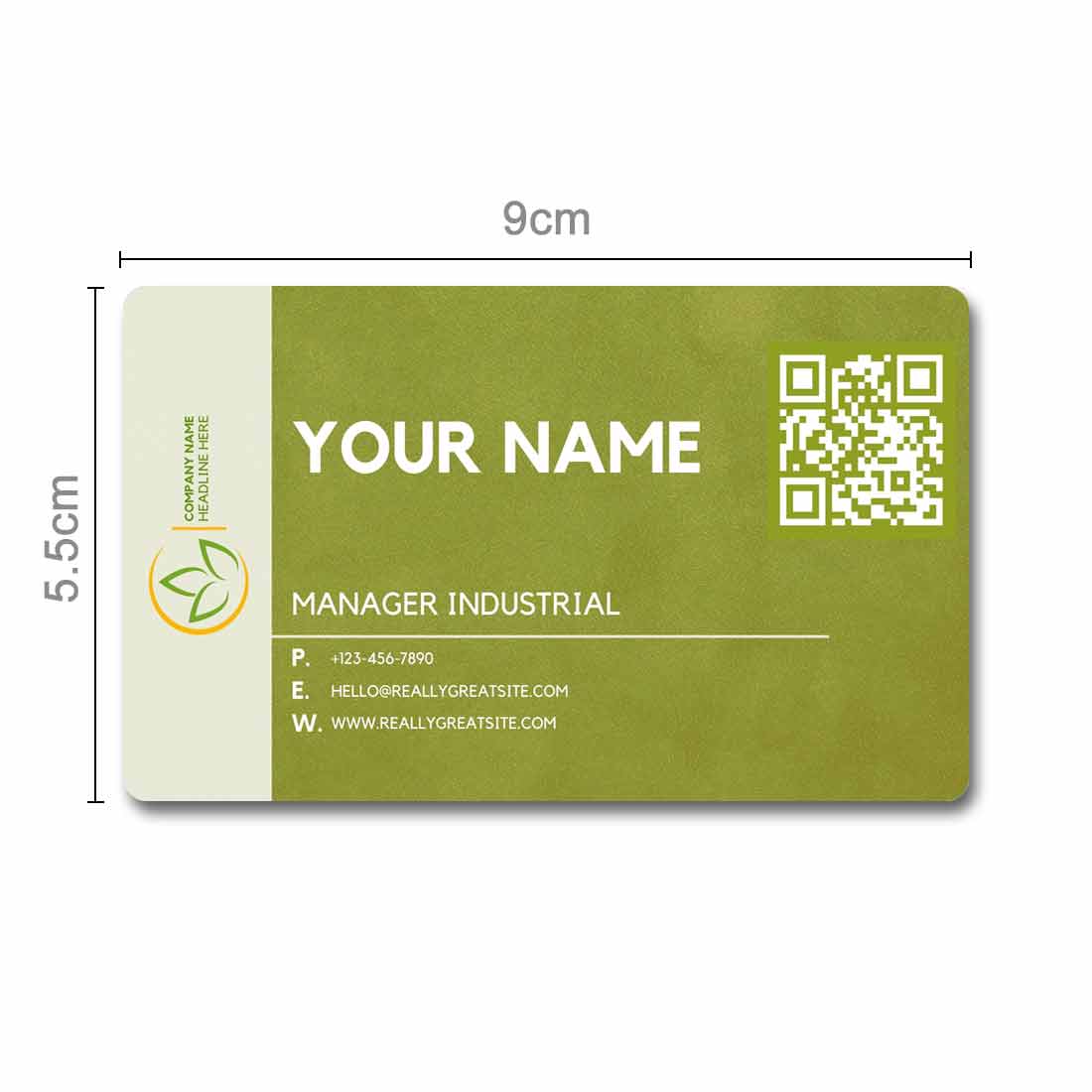 business card design with qr code
