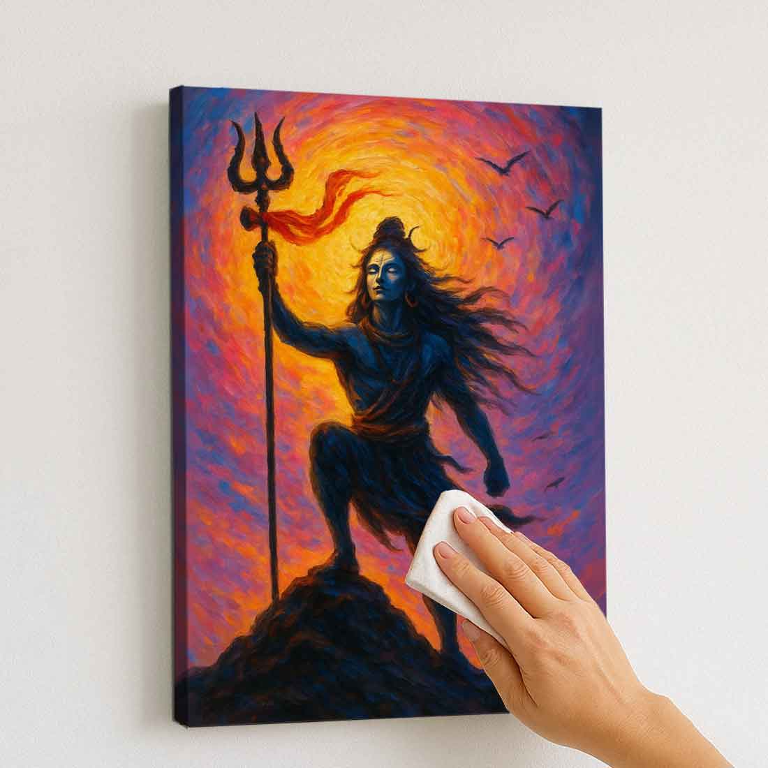 Mahakal Photo Frame with LED Glow – Premium HD Wall Art for Mandir, Home, or Gifts