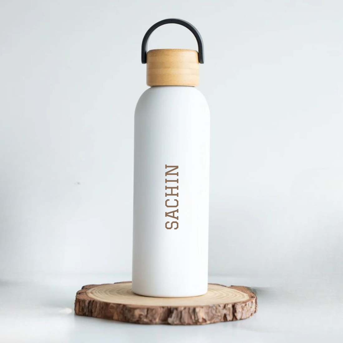 Customized Stainless Steel Water Bottle with Bamboo Lid 500ml – Eco-Friendly, Insulated, Leak-Proof