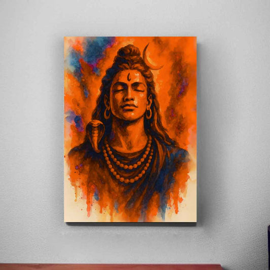 Shiva Photo Frame with LED Lighting – Premium Wall Décor for Pooja Room & Gifting