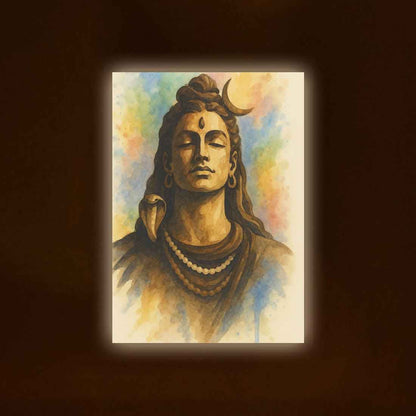 Lord Shiva Photo Frame with Light, HD Print – Premium Acrylic Wall Décor for Pooja Room & Gifting