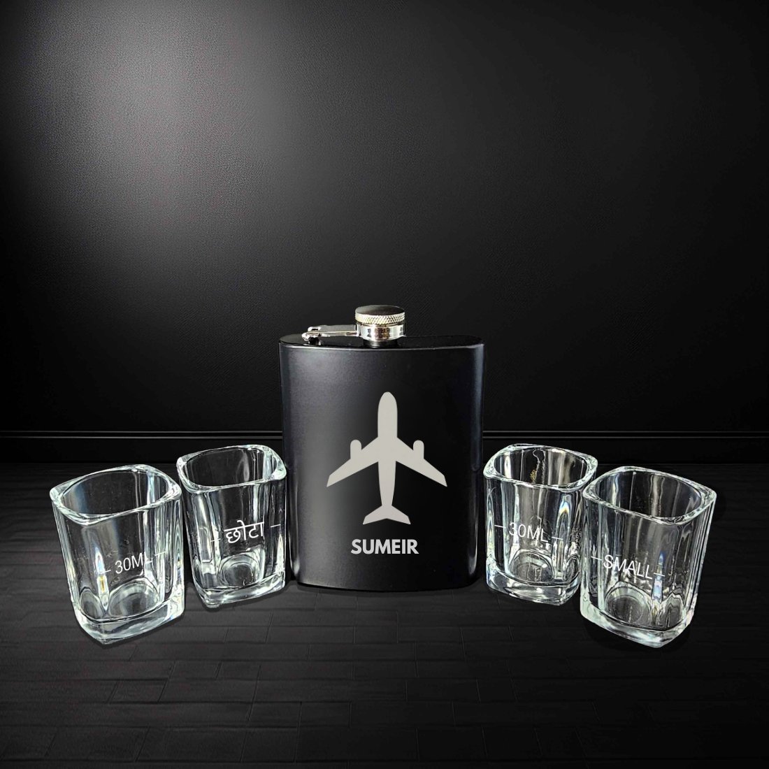 Personalized Pilot Hip Flask – Stainless Steel Flask with Airplane Engraving | Custom Gift for Aviators, Pilots & Crew