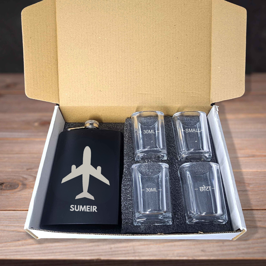 Personalized Pilot Hip Flask – Stainless Steel Flask with Airplane Engraving | Custom Gift for Aviators, Pilots & Crew
