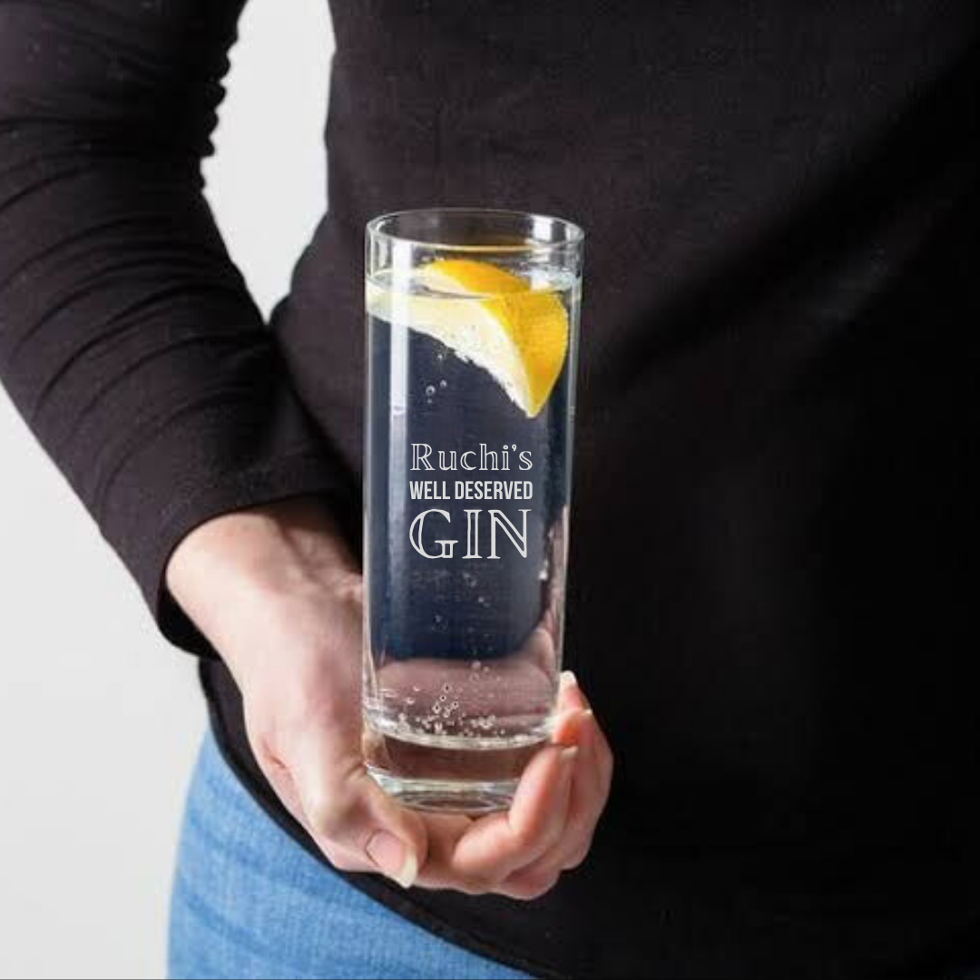 Personalized Tom Collins Glassware Engraved Gin Cocktail Highball Glasses