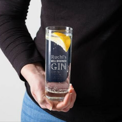 Personalized Tom Collins Glassware Engraved Gin Cocktail Highball Glasses