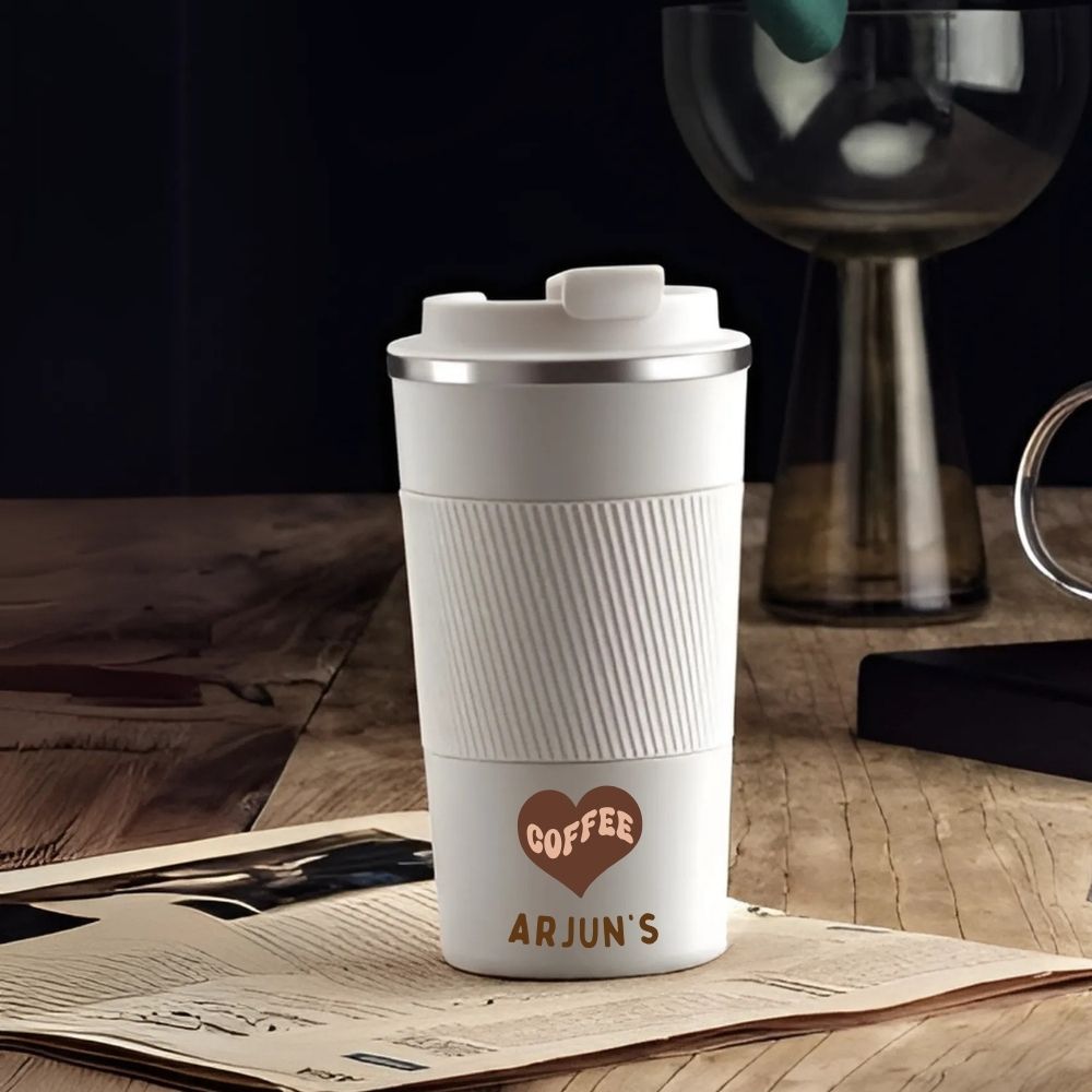 Personalised Coffee Tumbler for Coffee, Tea 500ml - Heart